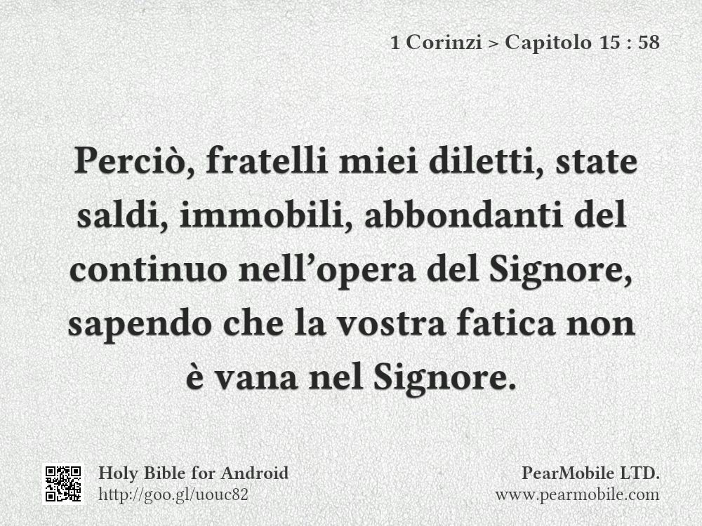 1 Corinzi, Capitolo 15:58